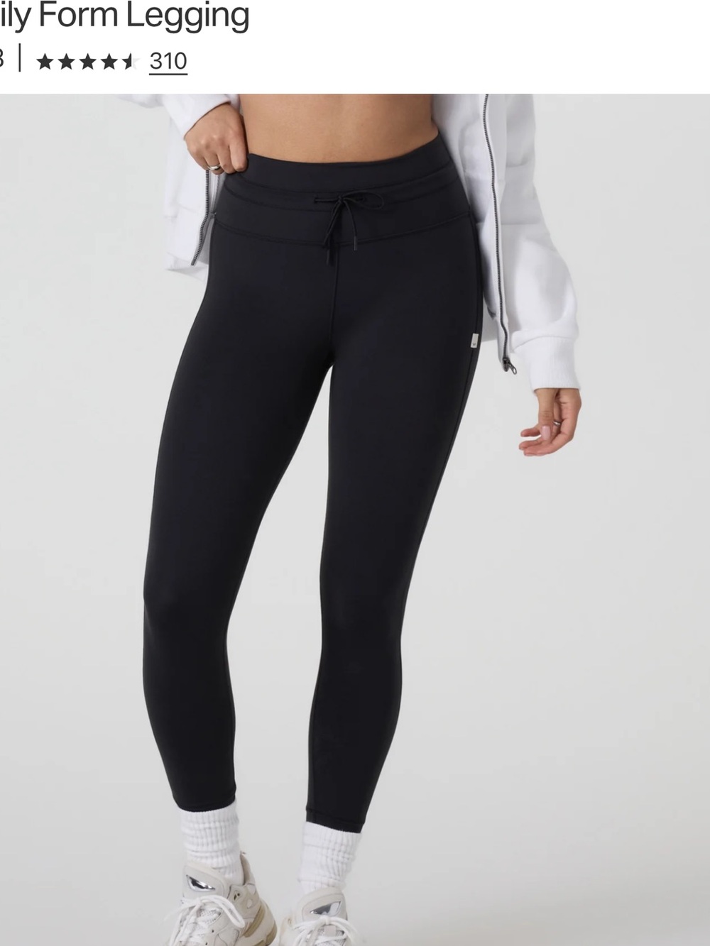 Vuori Black Daily Form High-Rise Drawstring Leggings XS